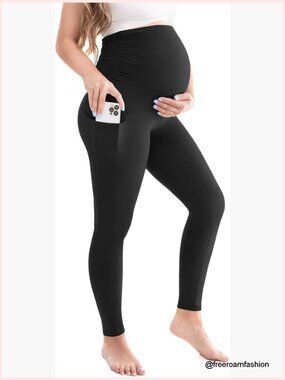 Maternity Leggings with Pockets Buttery Soft Yoga Workout Pants